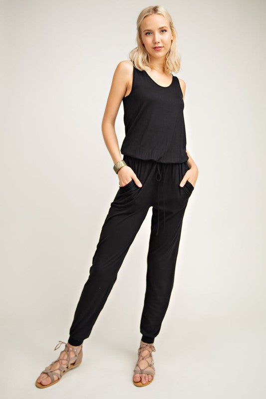 Black Sleeveless Jumpsuit