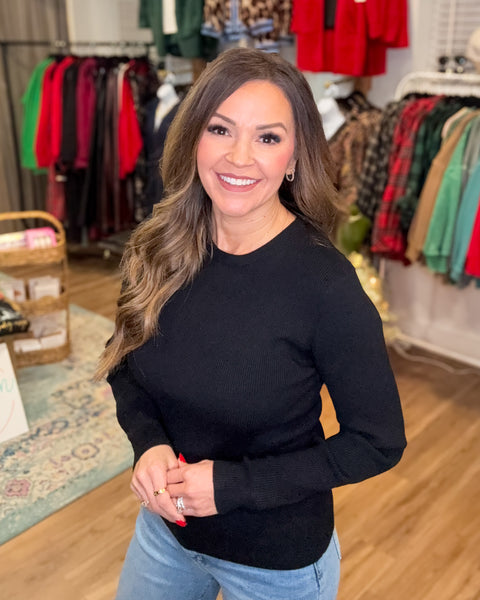 Billie Ribbed Sweater - Black