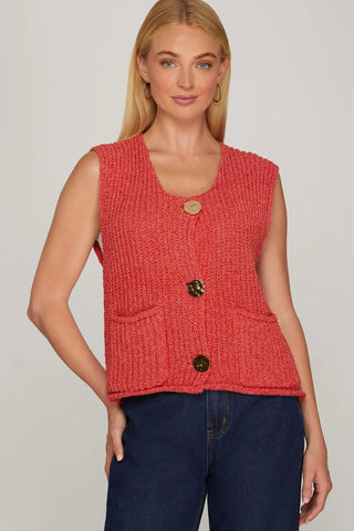 Robin Sweater Vest - Red