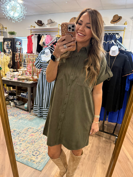Stay In Focus Dress - Olive