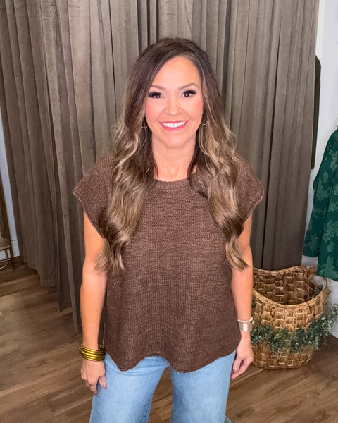 Sloane Sleeveless Sweater - Brown
