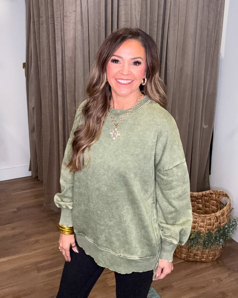 Hayleigh Sweatshirt - Light Olive
