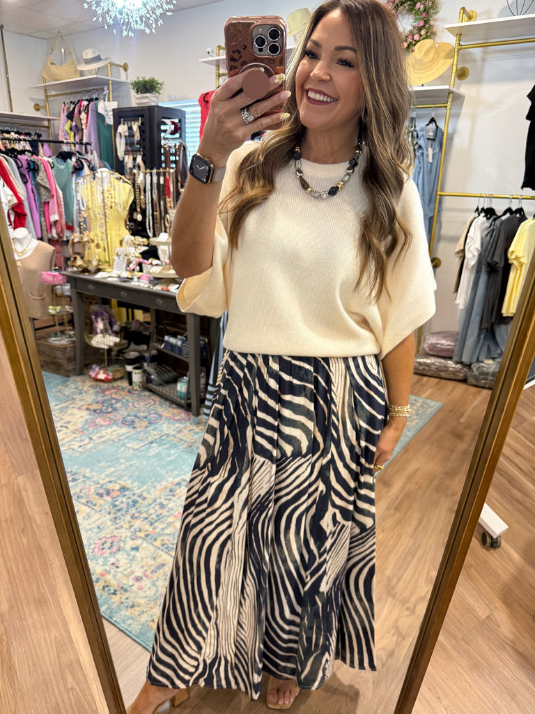 Consistently Confident Zebra Maxi Skirt