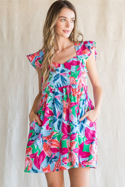 Piper Tropical Print Dress