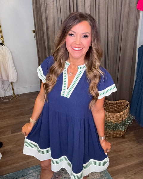 Adalyn Dress - Navy
