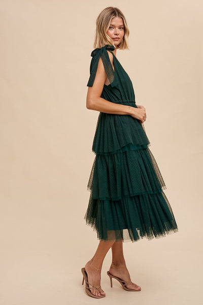 The Nora Dress in Hunter Green