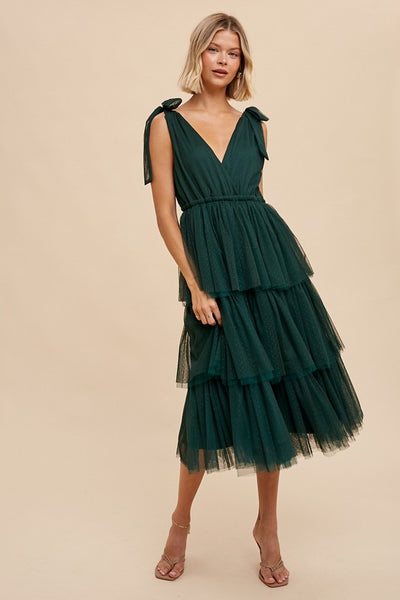 The Nora Dress in Hunter Green