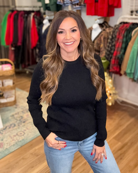 Billie Ribbed Sweater - Black