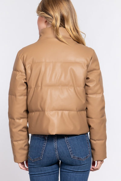 The Reese Puffer Jacket - Taupe