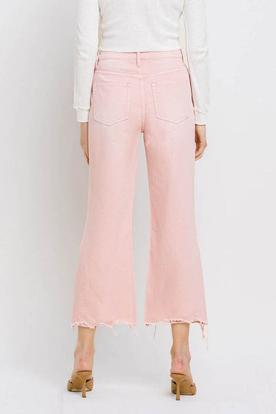 Myra Vintage Crop Flare Jeans - Pink