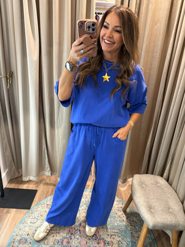 Ava Pant Set - Blue