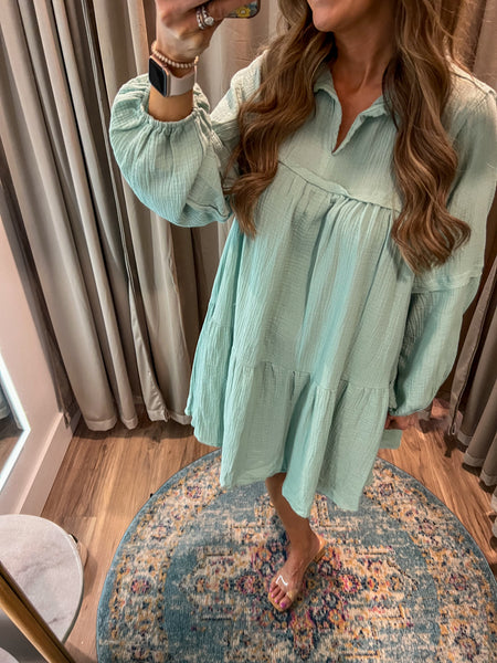 Felicity Babydoll Dress - Mint