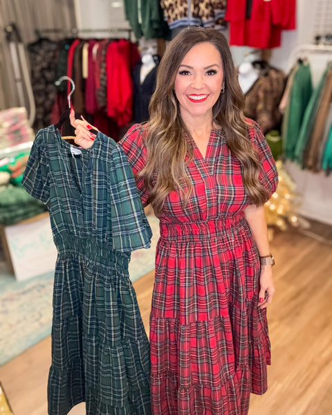 The Perfect Plaid Dress - Red