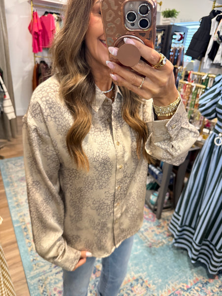 Kinsley Animal Print Button Down Top