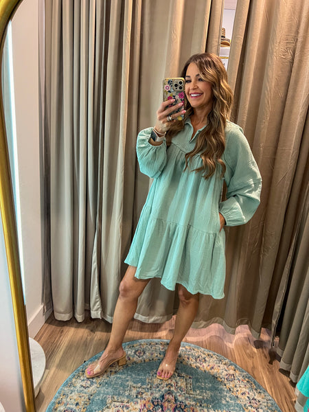 Felicity Babydoll Dress - Mint