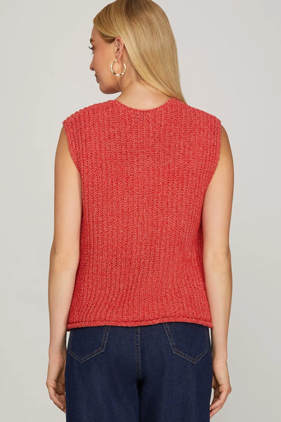 Robin Sweater Vest - Red