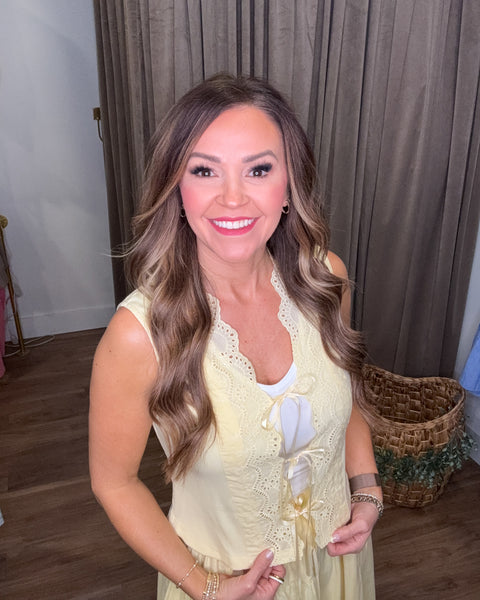 Maddie Eyelet Set - Butter Yellow