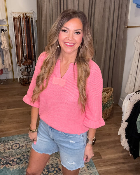 The Elise Sweater - Rose