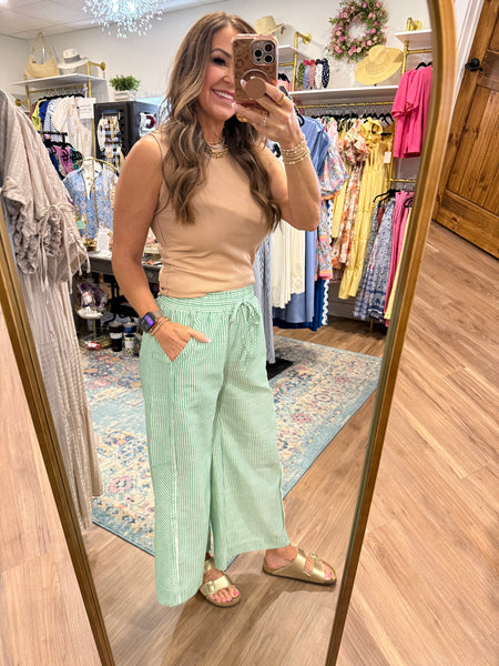 Maisy Striped Pant - Green