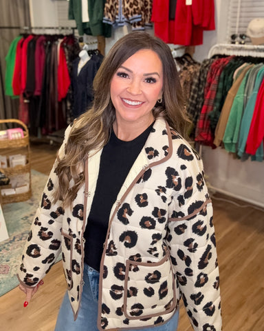 Etta Leopard Quilted Coat