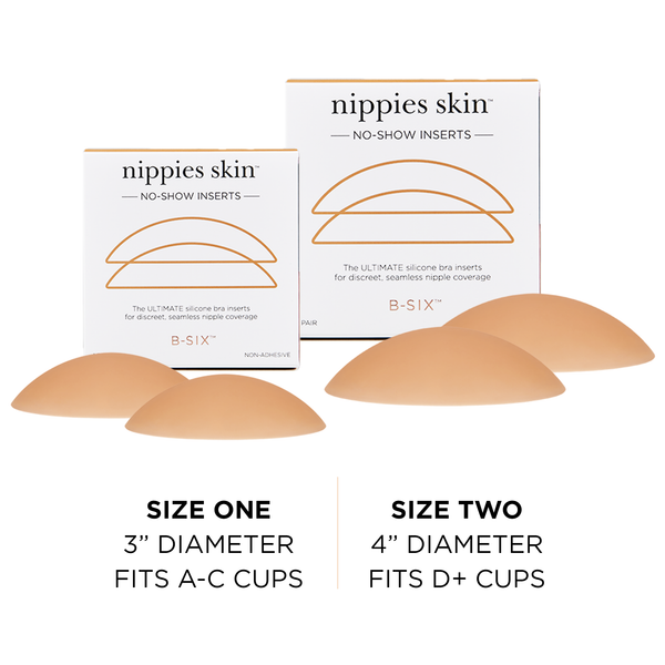 Nippies Skin Non-Adhesive Bra Liner No-show Inserts: Creme / Size 2 (D+ cups)