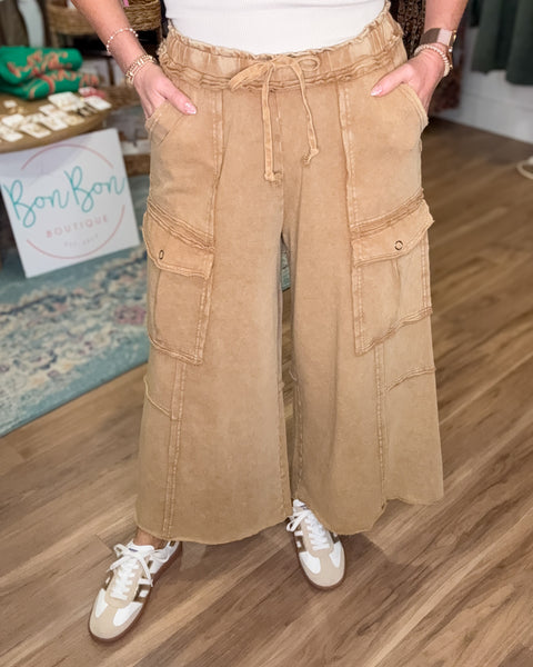In Your Happy Place Pants - Latte