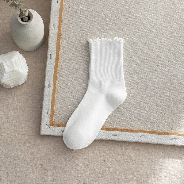 Flounce Socks - White