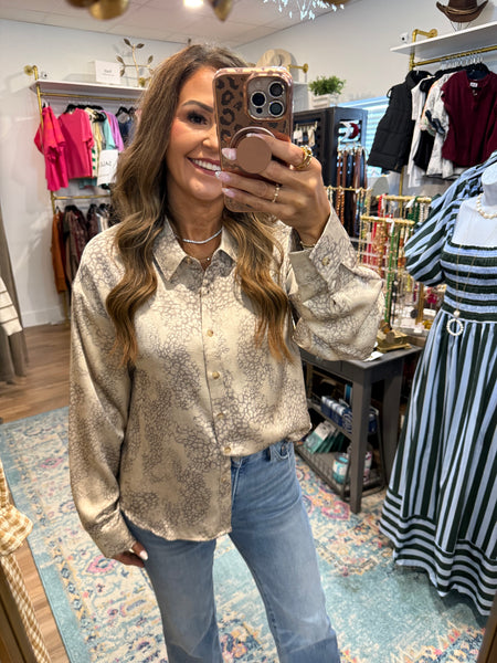 Kinsley Animal Print Button Down Top