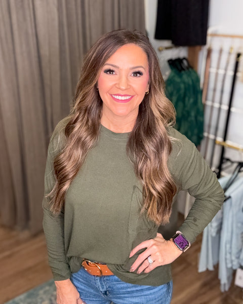 The Perfect Pocket Long Sleeve Tee - Olive