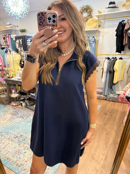 Worth The Wait Dress - Navy