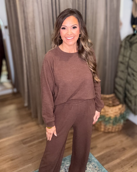 Marlowe Long Sleeve Pant Set - Brown
