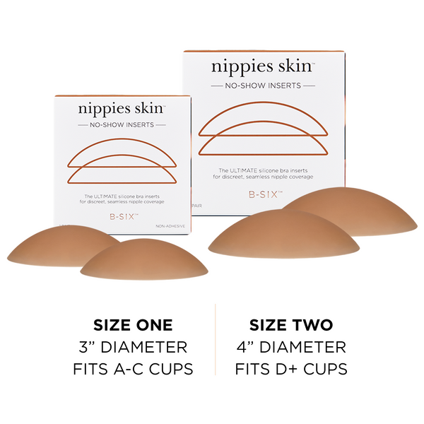 Nippies Skin Non-Adhesive Bra Liner No-show Inserts: Creme / Size 2 (D+ cups)