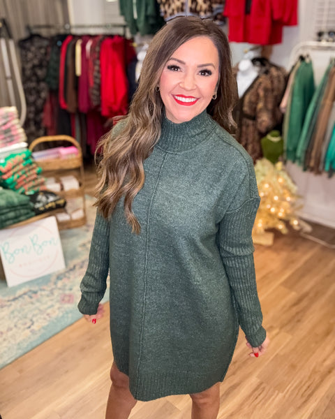 Eleanor Sweater Dress - Olive