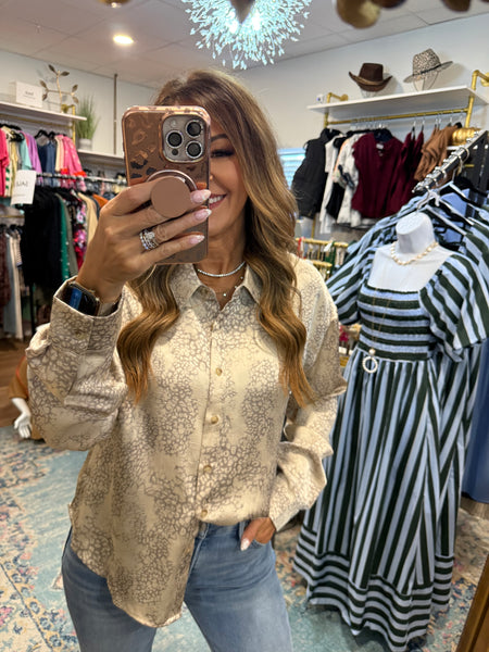 Kinsley Animal Print Button Down Top