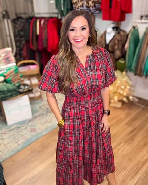 The Perfect Plaid Dress - Red