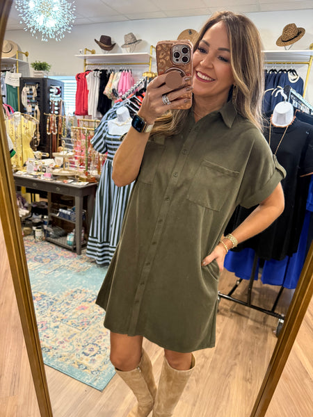 Stay In Focus Dress - Olive