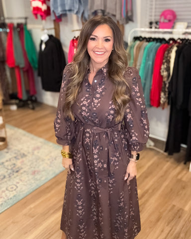 Lillian Dress - Brown