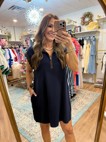 Worth The Wait Dress - Navy