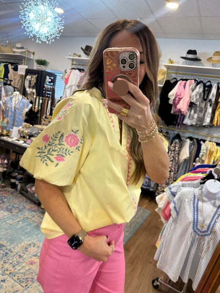 Everly Embroidered Top
