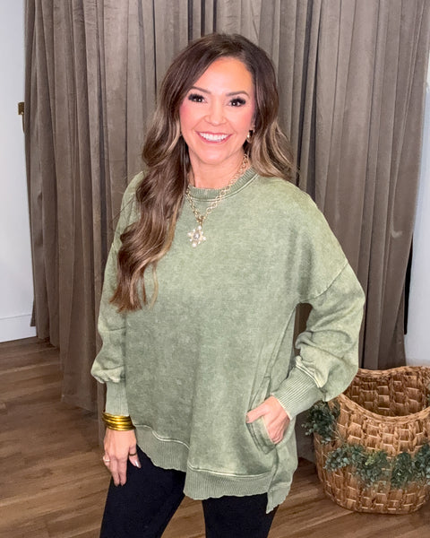 Hayleigh Sweatshirt - Light Olive