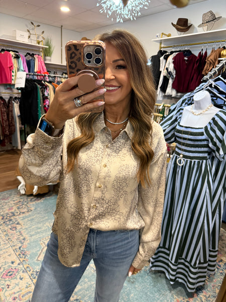 Kinsley Animal Print Button Down Top