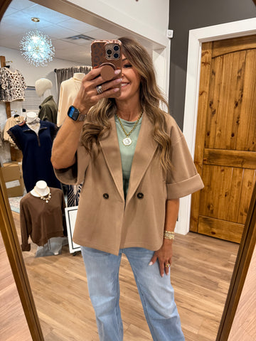 Follow My Lead Coat - Taupe