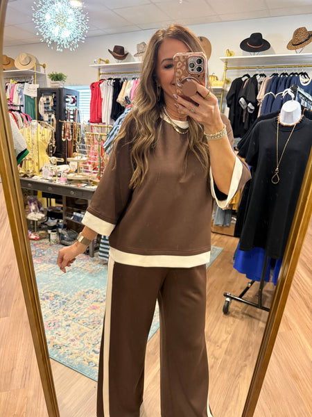 Layla Pant Set - Chocolate