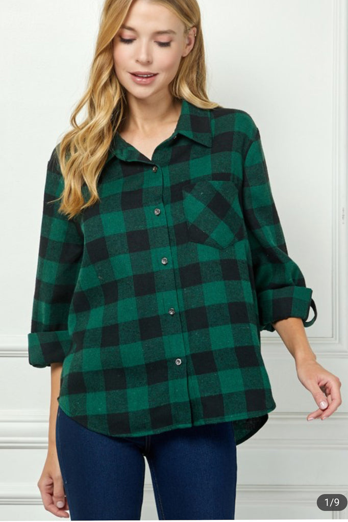 Lucille Flannel Shirt - Green