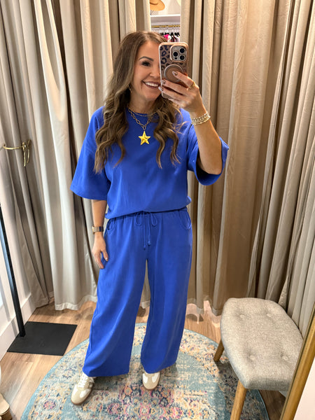 Ava Pant Set - Blue