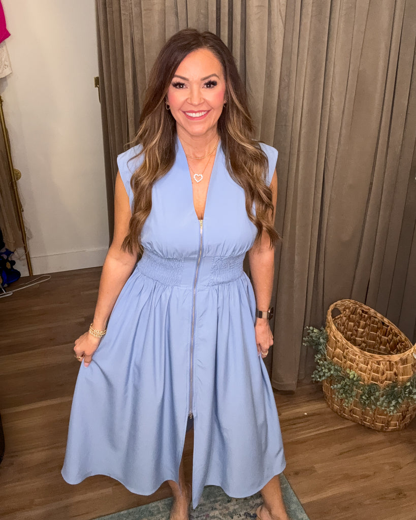 Hard To Resist Dress - Blue