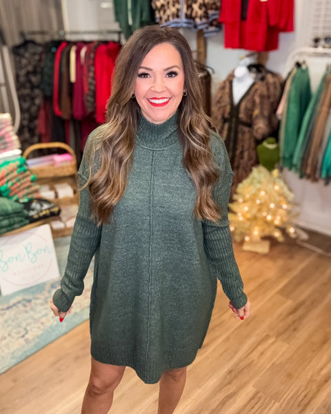 Eleanor Sweater Dress - Olive