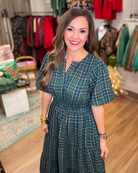 The Perfect Plaid Dress - Green