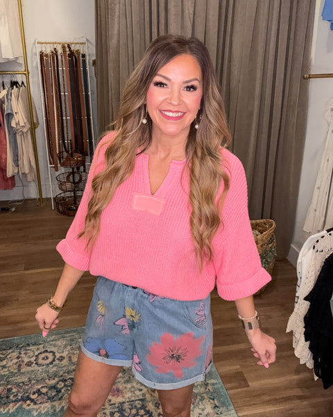 The Elise Sweater - Rose