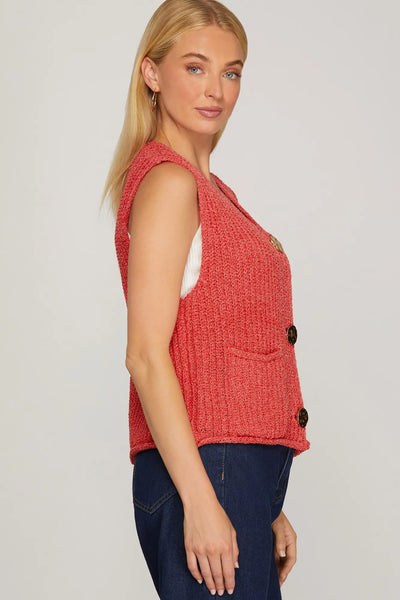 Robin Sweater Vest - Red